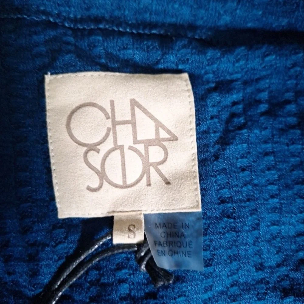 Chaser Amalfi Square Neck Snap Cuff Ribbed Thermal Long Sleeve Tee Size Small
